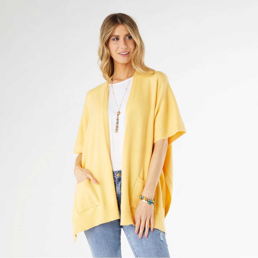 Coco + Carmen Sunny Yellow Poncho with pockets 🆕